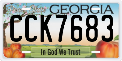 GA license plate CCK7683