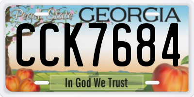 GA license plate CCK7684