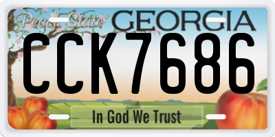 GA license plate CCK7686