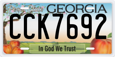 GA license plate CCK7692
