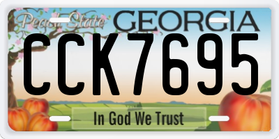 GA license plate CCK7695