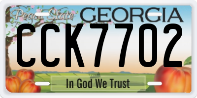 GA license plate CCK7702