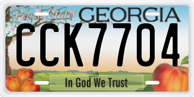 GA license plate CCK7704