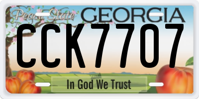 GA license plate CCK7707