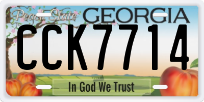 GA license plate CCK7714