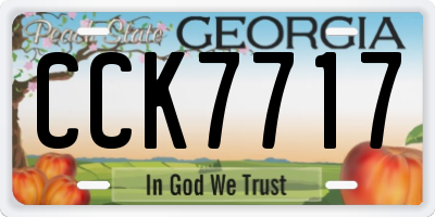 GA license plate CCK7717
