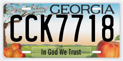 GA license plate CCK7718
