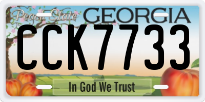 GA license plate CCK7733