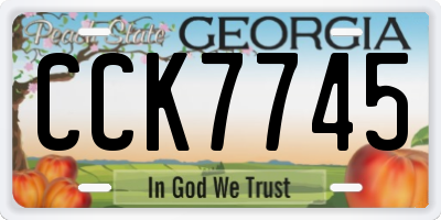 GA license plate CCK7745