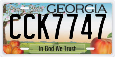 GA license plate CCK7747