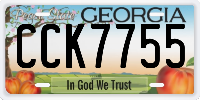 GA license plate CCK7755