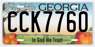 GA license plate CCK7760