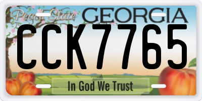 GA license plate CCK7765