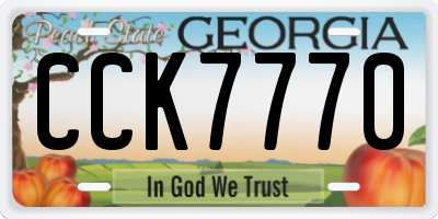 GA license plate CCK7770