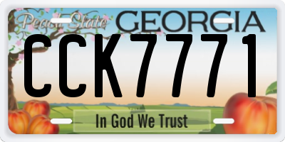 GA license plate CCK7771