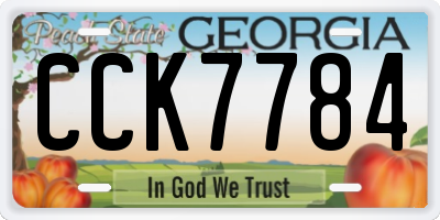 GA license plate CCK7784