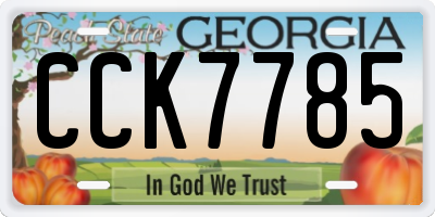 GA license plate CCK7785