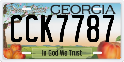 GA license plate CCK7787