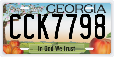 GA license plate CCK7798