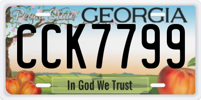 GA license plate CCK7799