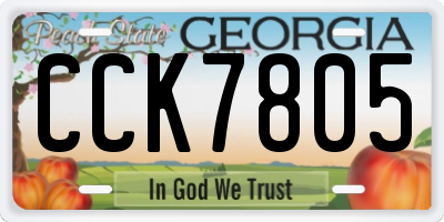 GA license plate CCK7805