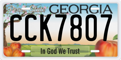 GA license plate CCK7807