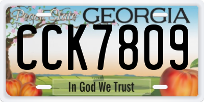 GA license plate CCK7809