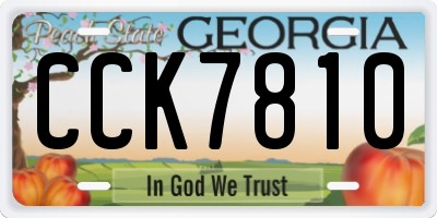 GA license plate CCK7810
