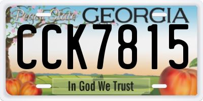 GA license plate CCK7815