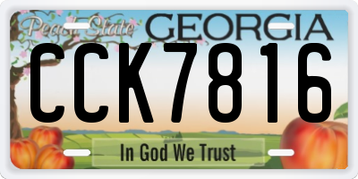 GA license plate CCK7816