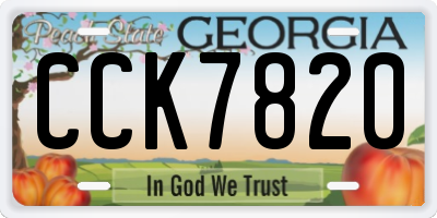 GA license plate CCK7820