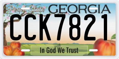 GA license plate CCK7821