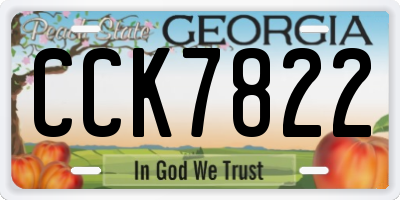 GA license plate CCK7822
