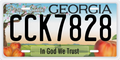 GA license plate CCK7828