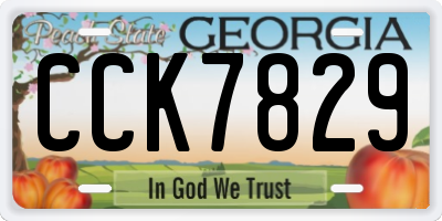 GA license plate CCK7829