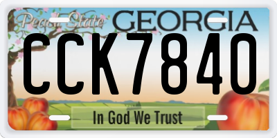 GA license plate CCK7840