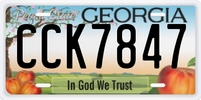 GA license plate CCK7847