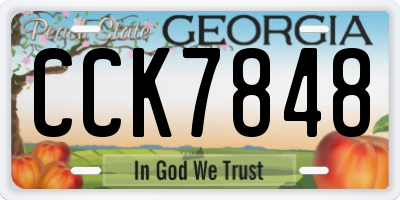 GA license plate CCK7848