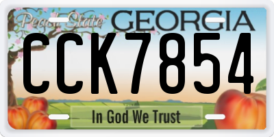 GA license plate CCK7854
