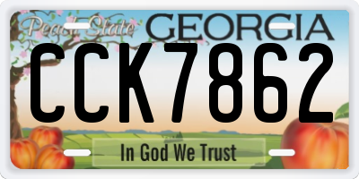GA license plate CCK7862