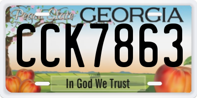 GA license plate CCK7863