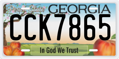 GA license plate CCK7865