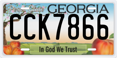 GA license plate CCK7866