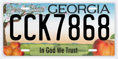 GA license plate CCK7868