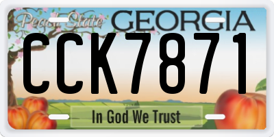 GA license plate CCK7871