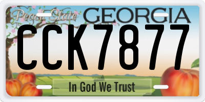 GA license plate CCK7877