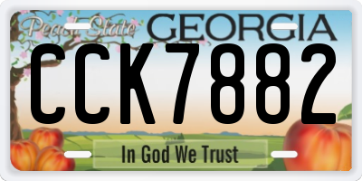 GA license plate CCK7882