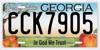 GA license plate CCK7905