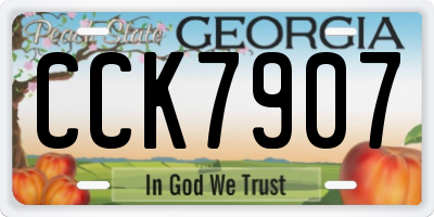 GA license plate CCK7907