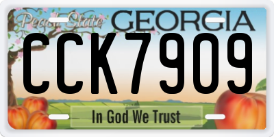 GA license plate CCK7909
